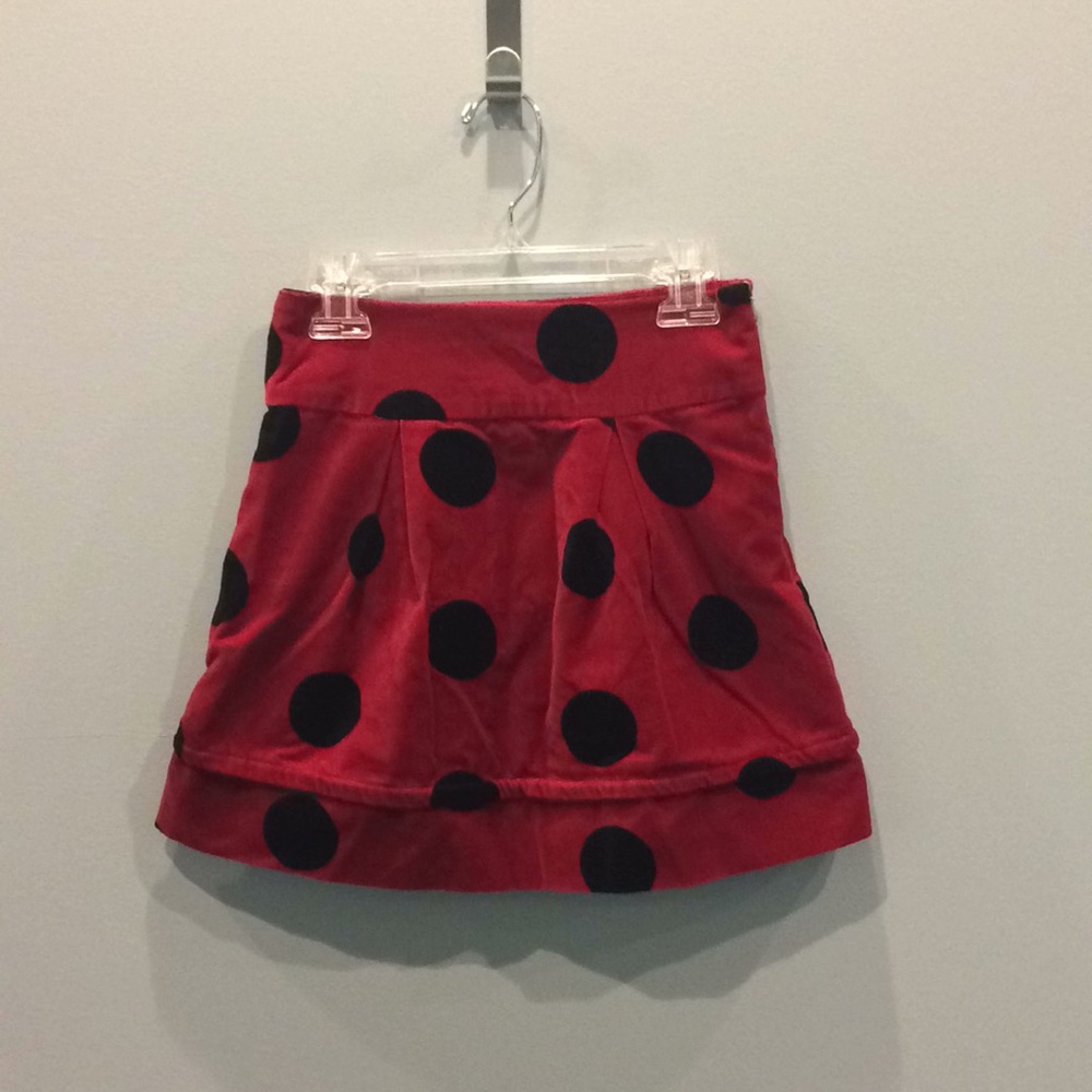 The Children’s Place Red Ladybug Velvet Skirt